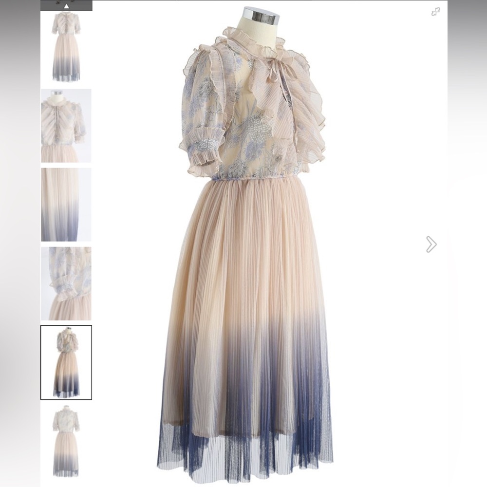 Chicwish We Know it All Gradient Pleated Mesh Tulle Dress - Picture 6 of 10